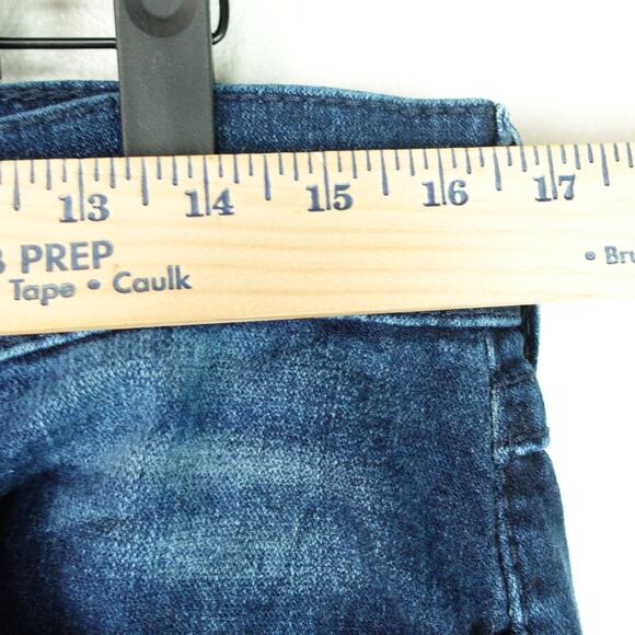 True Religion Jeans Womens SZ 33 Rocco Relaxed Skinny Fit Cuffed Hem Distressed - Picture 7 of 15